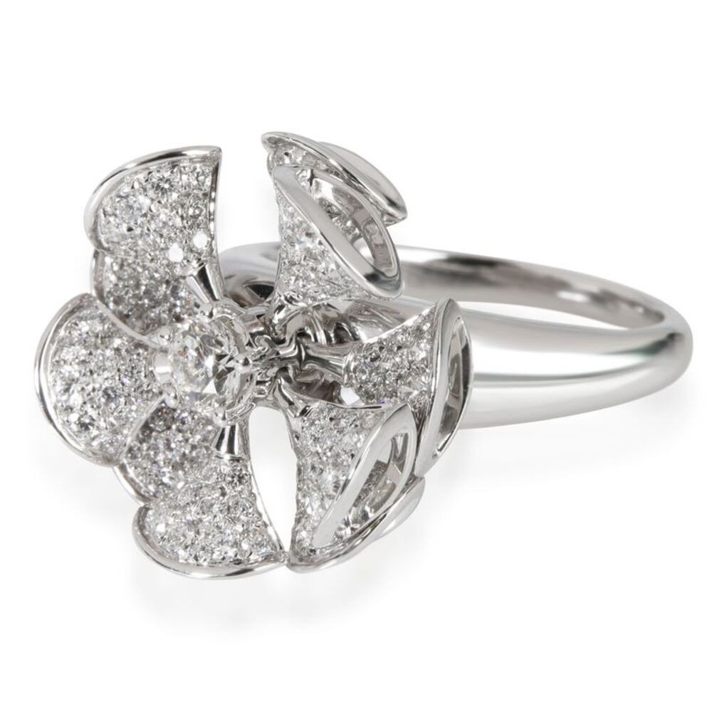 Bvlgari Divas' Dream En Tremblant Pave Diamond Ring in 18K White Gold 1.85 CTW - Picture 2 of 5